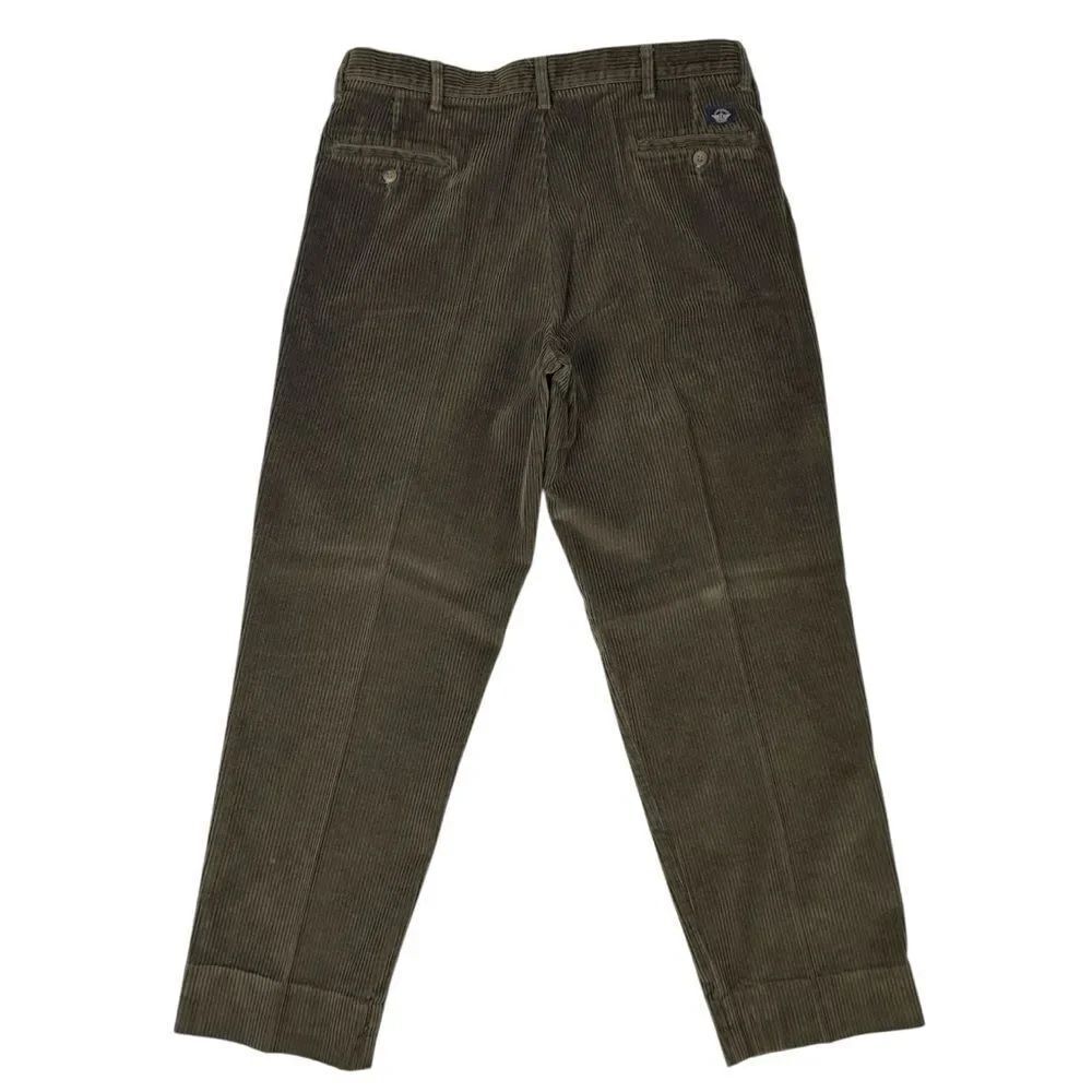 Vintage Dockers Corduroy Pants Men's 38x30 Olive Green 90s Pleated Preppy Skate - Picture 2 of 5